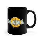 Mama Sunflower Black Mug