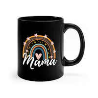 Mama With A Rainbow Black Mug