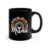 Mama With A Rainbow Black Mug