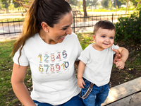 Adult Bilingual Unisex Spanish-English NUMBERS T-Shirt [Teaching Kids Spanish Has Never Been More Fun]